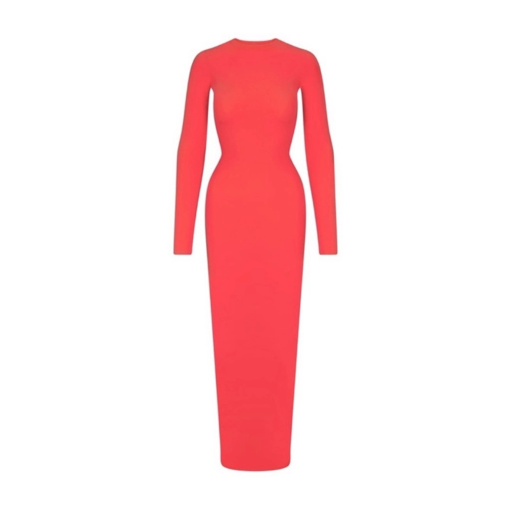 SKIMS Fits Everybody Crew Neck Long Sleeve Dress